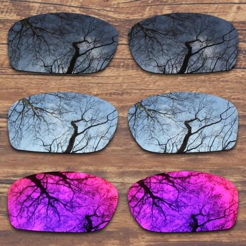 ToughAsNails 3 Pairs Black.Silver.Midnight Sun Polarized Replacement Lenses for Oakley Fives Squared Sunglasses