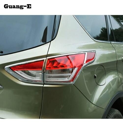 Car Body Decoration Rear Tail Light Lamp Frame Stick Styling ABS Chrome Cover Trim 2pcs For Ford Kuga Escape 2013 2014 2015 2016