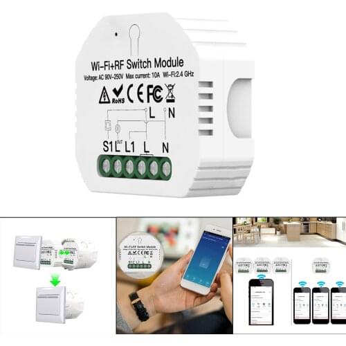 Mini Smart Light Switch Module Wifi DIY Switch Smart Home Automation DIY Breaker Supports For Google Home