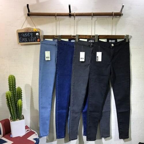 High Waist Skinny Stretchy Jeans Womens Pants Slim Fit Pencil Pants Elastic Waist Women Jeans Pants