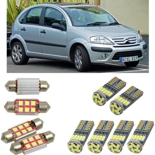 Interior led Car lights For citroen c3 mk1 fc fn hatchback dome bulbs for cars License Plate Light 10pc
