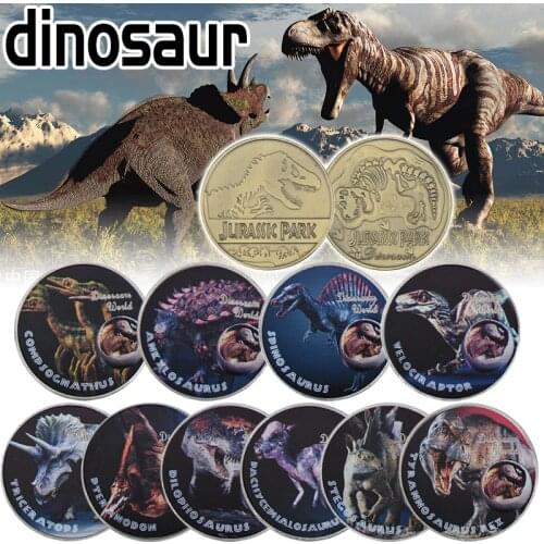 WR Tyrannosaurus Rex Jurassic Time Dinosaur World Animal Metal Coin Collectible Souvenir Coins Metal Crafts