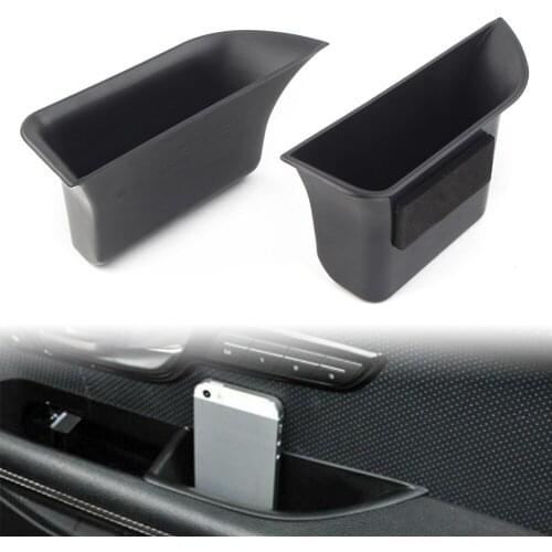 2PCS Car Front Door Storage Box Organizer Container Holder For Jaguar XF 2009 2010 2011 2012 2013 2014 Left Drive Model ONLY