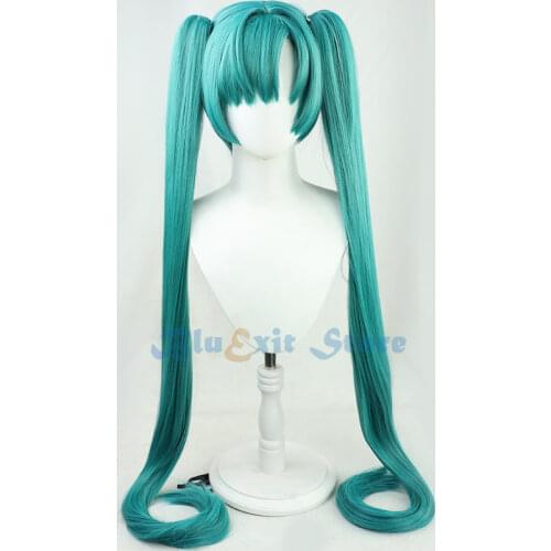 Green Wig 120cm Long Ponytails Straight Short Base Wig Twin Pigtails Heat Resistant Synthetic Hair for Adult Women ReadySteady