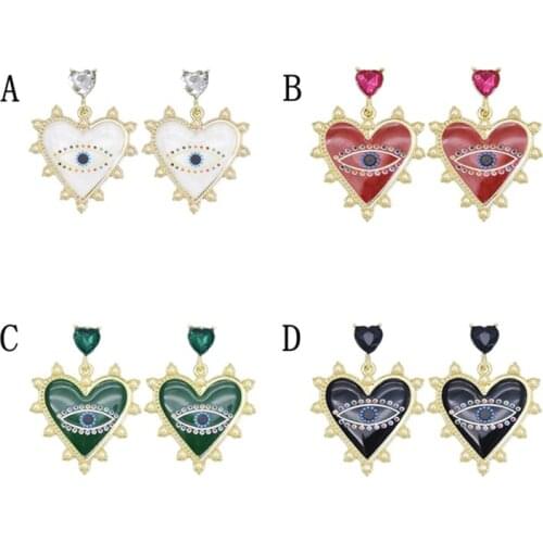 1pair New Arrivals Exaggerated Alloy Earrings for Women Fashion Eyes Hearts Charm Statement Earrings Jewelry Wedding Party Gifts