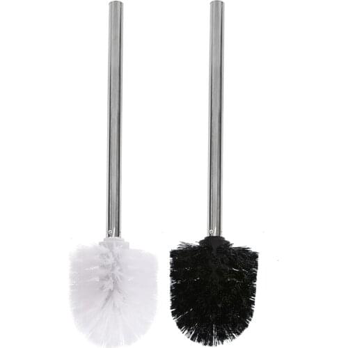 1pc Toilet brush Stainless Steel+ PVC White/Black Moderate Hardness Brushes Spiral design replaced Stylish renovated Bathroom