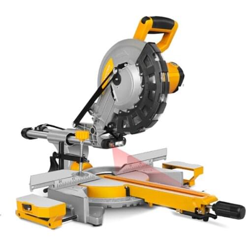 10 Inch Miter Saw 45 Degree Laser Positioning Electric Woodworking Circular Saw 2400W Aluminum Sliding Cutting Machine Miter Saw
