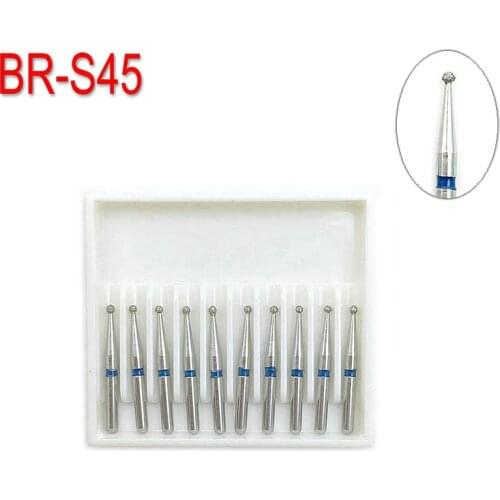 10PCS Dental Diamond Burs Drill FG Polishing Smoothing Fit High Speed Handpiece Teeth Whitening Product BR-S45