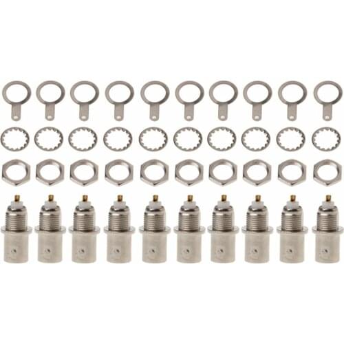 10Pcs/Set BNC Female Nut Bulkhead Solder Connector Adapter For Video Surveillance