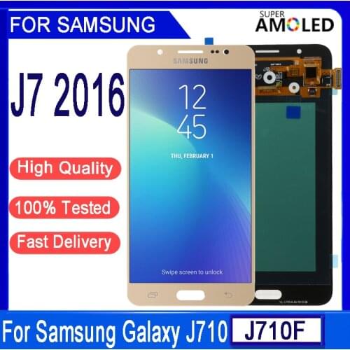 100% tested Super Amoled LCD For Samsung Galaxy J7 2016 J710 J710F J710M J710G LCD Display Touch Screen Digitizer Assembly