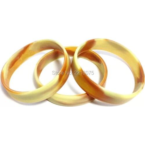 100pcs Desert Camo silicone wristband rubber bracelets free shipping