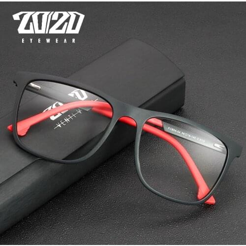 20/20 Tr90 Glasses Frame Men Square Eyewear Male Classic Full Optical Prescription Eyeglasses Frames Gafas Oculos FCB04-04