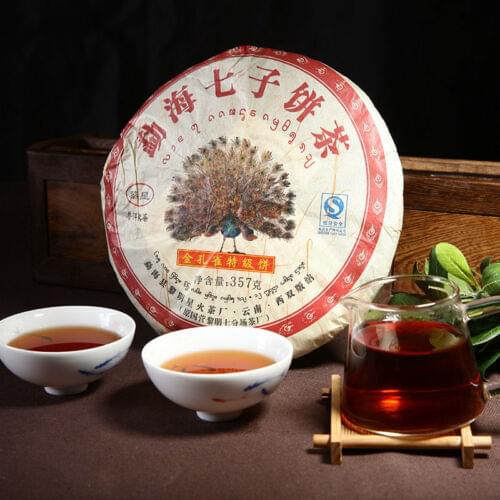 2012 Liming Golden Peacock Premium Menghai Ripe Shu Shou Pu- Erh Cake 357g