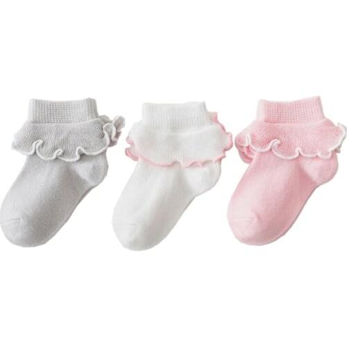 3 Pairs Newborn Cotton Winter Autumn Baby Girls Socks Children Infant Warm Sock XXFE