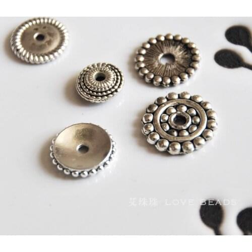 50 pcs/lot alloy tibetan silver round disc spacer diy necklace bracelet necklace making jewelry handmade