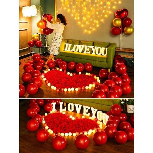 520 marriage proposal surprise romantic layout scene creative supplies express decorative lights indoor bedroom KTV room props