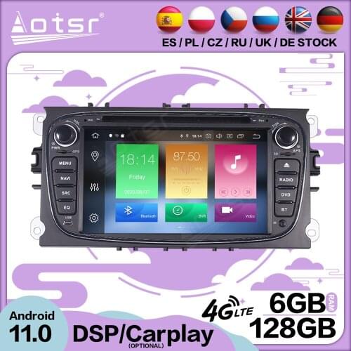 6+128G Carplay Android 11 For FORD Focus S-MAX Mondeo C-MAX Galaxy GPS Screen Video Player Radio Receiver Audio Stereo Head Unit