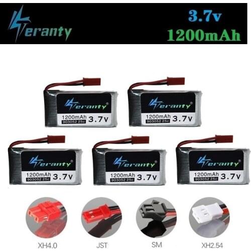3.7V 1200mah Rechargeable Battery for HQ859B HQ898B H11D H11C T64 T04 T05 F28 F29 T56 T57 RC Drone 903052 3.7V lipo battery 5pcs