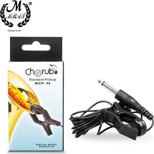 M MBAT Acoustic Piezo Guitar Vibration Sensor Tuning Clip Pickup With 2.5m Line Universal Guitar Musical Instrument Accessories