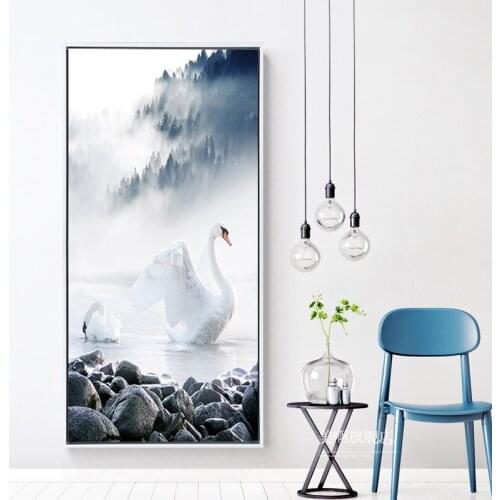 5D Diamond Painting Full Drill New Living Room Diamond Embroidery Vertical Swan Figure Paste Drill Entrance paintings Modern