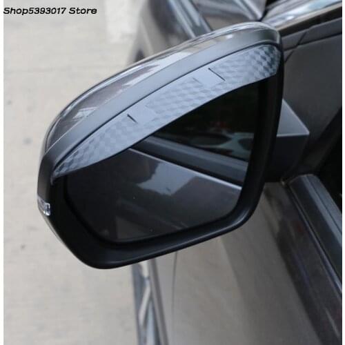 Car Side Rear View Mirror Rain Eyebrow Visor Carbon Fiber Look Sun Shade Guard Shield Cover For Toyota RAV4 RAV-4 2019 2020 2021