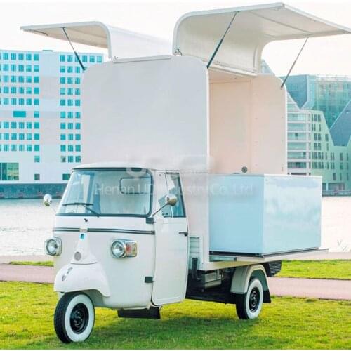 Custom Size Electric Food Truck Piaggio Ape Taco Hot Dog Cart Juice Bar