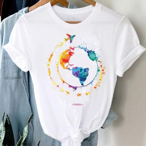 T-shirts Women 90s Watercolor Travel Cute Fashion Spring Summer Clothes Graphic Tshirt Top Lady Print Female Tee T-Shirt