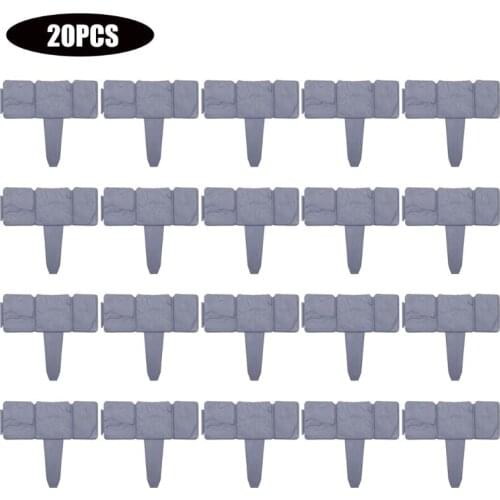 Q1JB 5/10/20 Pcs Imitation Stone Effect Lawn Fence Gardening Edging Interlock Flower Bed Border Plant Bordering Grass Edge