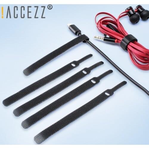 !ACCEZZ Cable Organizer Winding Velcro Headphone Winder For iPhone Samsung Xiaomi Huawei Cord Clip Wire Tidy Earphone Management