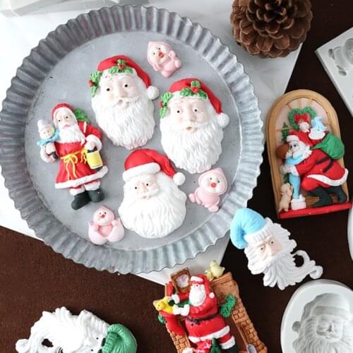 Santa Collection Silicone Mold Fondant Mould Cake Decorating Tool Chocolate, Gumpaste Mold, Sugarcraft ,Kitchen Gadgets