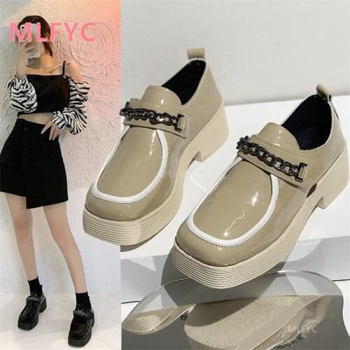 Loafers womens British style small leather shoes single shoes womens spring 2021 new low-heeled lazy one-footed womens shoes