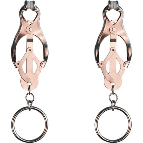 Metal Butterfly Nipple Clamp / Breast Clips/ Nipple Clip/ Breast Clamp/Female Breast Clip With Rings Pedent /Adult Game/Sex Toys