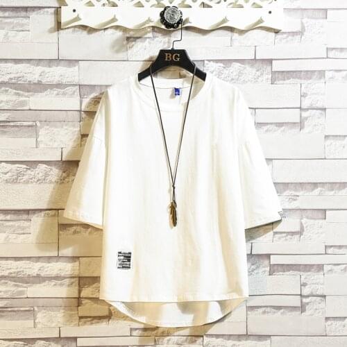 Mens T Shirts Solid Tee Shirt Streetwear Summer Cotton T Shirt Men Short Sleeve Casual