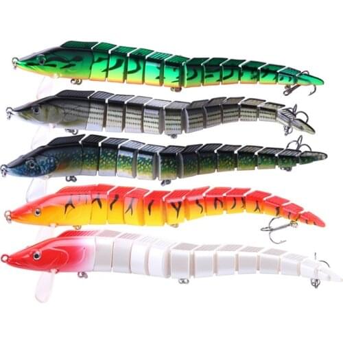 5pcs/lot 23cm 46g Multi section Fishing lure set bionic artificial Multi Jointed hard bait wobblers Swimbait for sea fishing