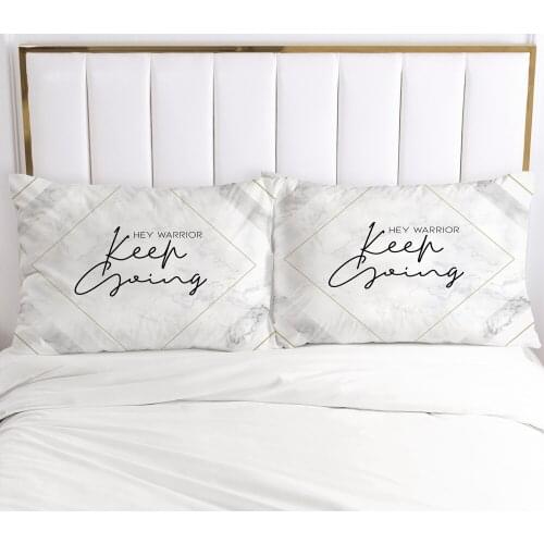 Pillow Cases Bedding 2PCS PillowCase For Bedroom,Home Decoration 70x70cm 50x75cm 50x70cm 80x80cm Pillow Cover Marble Keep Going