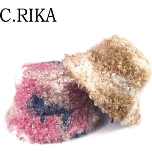 Autumn Winter Lambswool Bucket Hats Women Girl Outdoor Fashion Thick Warm Fisherman Hat Panama Lady Travel Velvet Basin Cap Bob