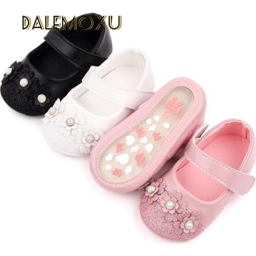 Baby Girls Princess Shoes 0-18M Toddler Newborn Infant Flower Pu Leather First Walkers Anti-Slip Moccasins Shoes Birthday