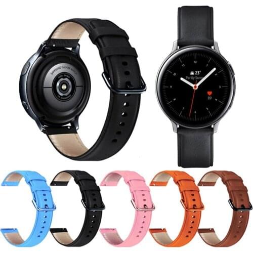 Genuine Leather Band Bracelet For Samsung Galaxy Watch Active 2 40mm 44mm Smart Watch Gear S2 Strap 20mm Width Watchband ремешок
