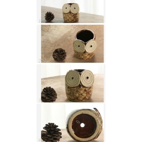 Best friend owl planter silicone mold 3d Classic owl flower pots cute animals dizziness owl shape cement clay mould