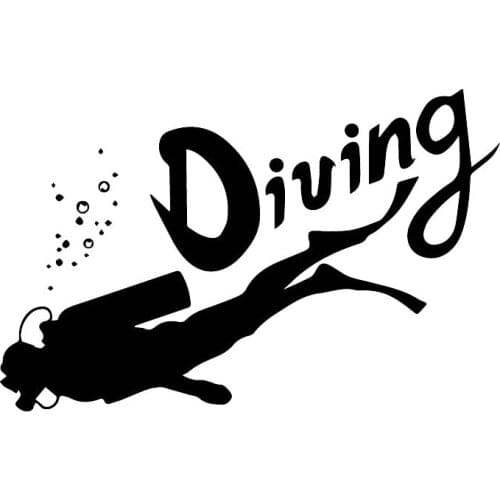 Brave Diving Adventure Sports Stickers High Quality Car Decoration Personality Pvc Waterproof Decals Black/white, 17cm*11cm