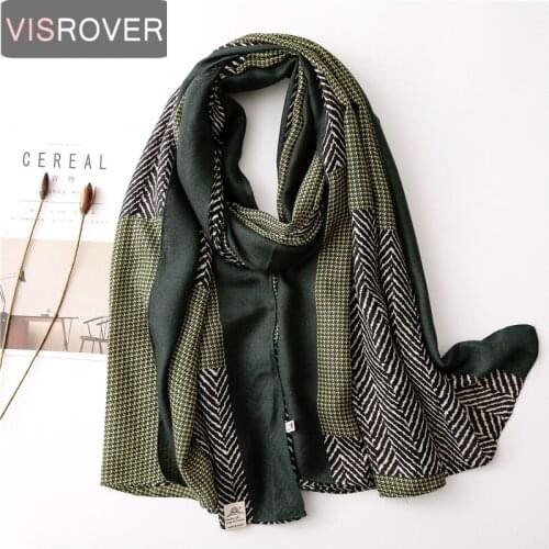 Visrover New Summer Tropical Beach Scarves Tourist Shawl Geometric Zigzag Print Scarf Boho Patchwork Women Scarf Hijab Wholesale