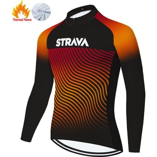 Strava Winter Thermal Fleece Cyclisme Homme Masculino Shirt Maillot Cycling Jersey Maglia Uomo Tricota Ciclismo Hombre 자전거의류