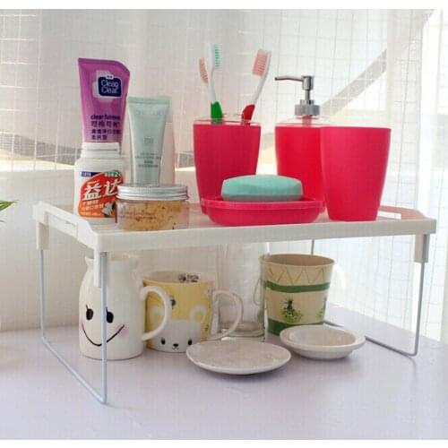 1PC Kitchen Storage Rack Plastic Folding Flavoring Shelf Organizer for Kitchen Bathroom Practical Tool OK 0089