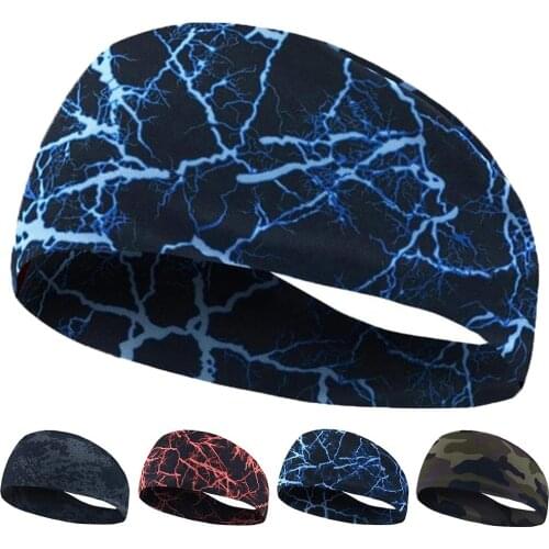 1PcUnisex Camouflage Graffiti Print Stretch Running Lyca Absorbent Cycling Yoga Sport Headband Sports Sweatband Hair Accessories