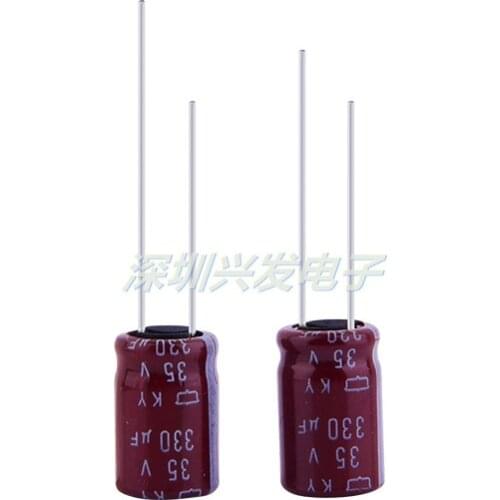 10PCS 35v330uf imported chemical high frequency 10 x16 35 v 330 uf electrolytic capacitor