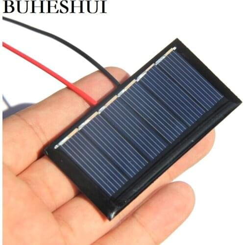 BUHESHUI Epoxy 80MA 3V Solar Cell Module Polycrystalline+Cable DIY Solar Panel Charger Study 67.5*34.5MM 10pcs Free Shipping
