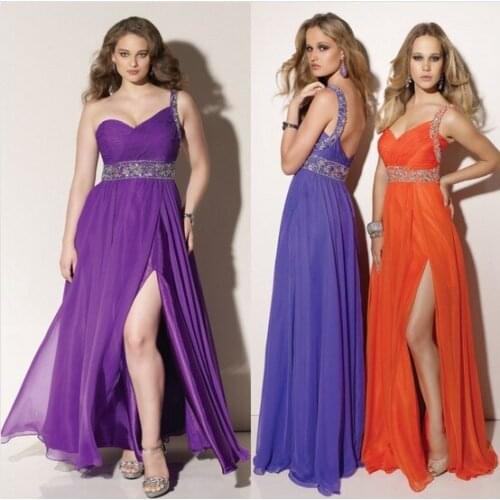 2018 new fashion vestidos formal robe de soiree one shoulder slit style long elegant party gown Graduation bridesmaid Dresses