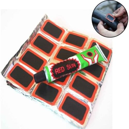 48PCS Rubber Bicycle Tire Patch Glue Set Tire Repair Kits Bicycle Tool Kit Bike Puncture Tool Set Bicycle Repair Tool Bike Acce