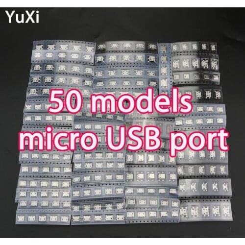 50 Models 5Pin Micro USB jack socket charging port connector for Samsung Huawei Lenovo HTC Nokia Tablet PC etc mobile tablet GPS