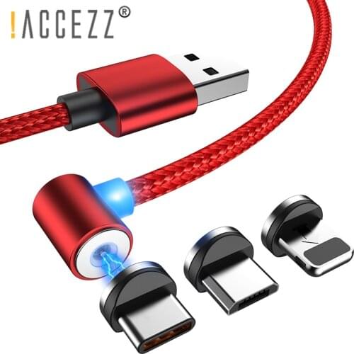 !ACCEZZ Magnetic Fast Charger Cable Lighting For iPhone X 7 8 6 Micro USB Type C For Samsung S9 Universal Magnet Charging Cable